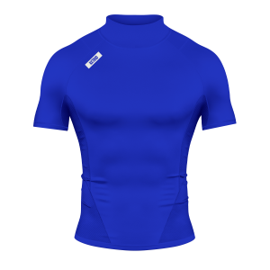 Core Turtleneck Compression Short Sleeve Blue